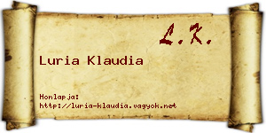 Luria Klaudia névjegykártya